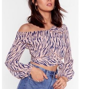 NastyGal zebra crop